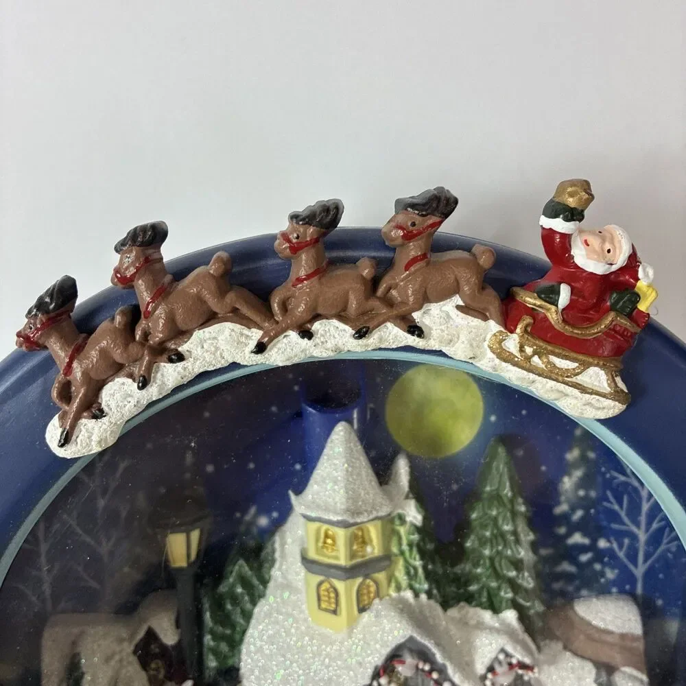 2013 AVON Snowing Wintery Scene Snow Blowing Lights Musical 10.5”